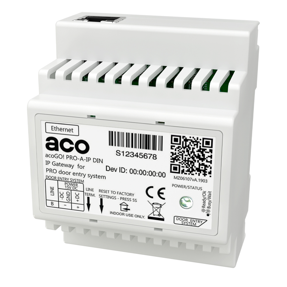 acoGO! PRO-A-IP DIN IP gateway, for PRO-A or PRO door entry system