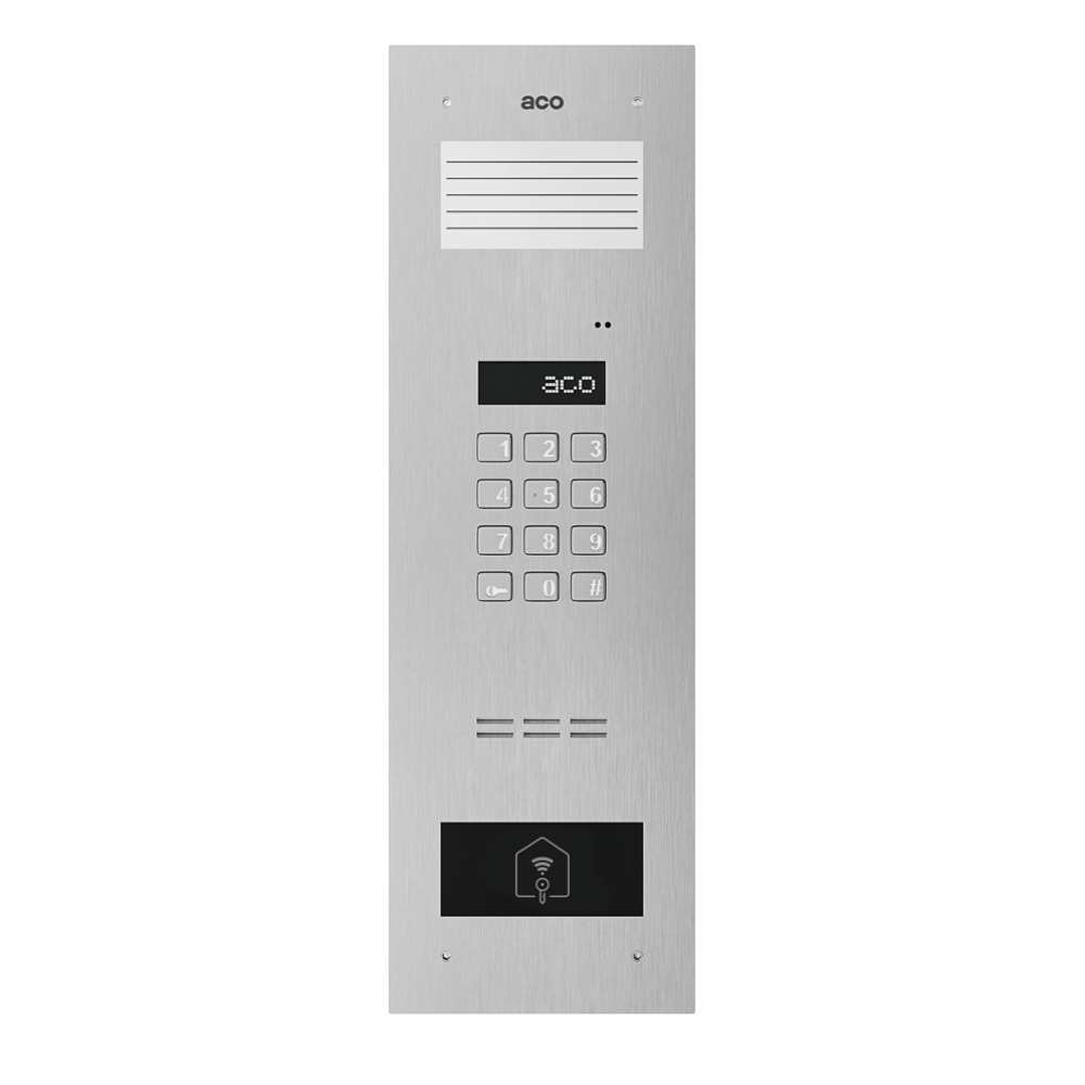 INSPIRO 12+ Digital outside unit with code lock, small description list and proximity reader