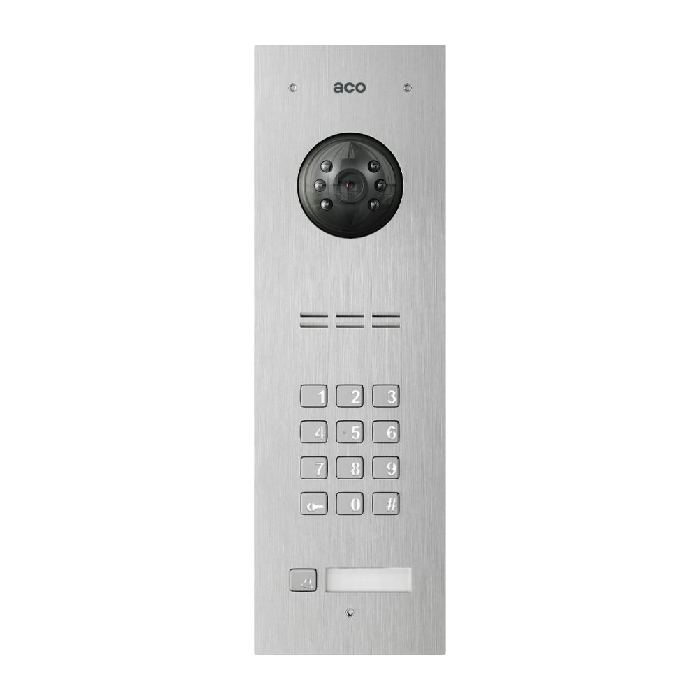 COMO-PRO-CODE-V1 Digital video entry unit with code lock, key fob reader and 1 button